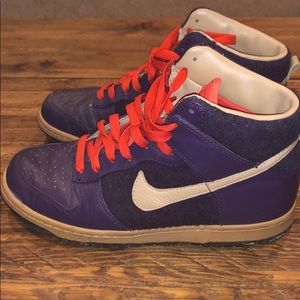 Rare Purple Nike High tops with Red Tongue + Laces